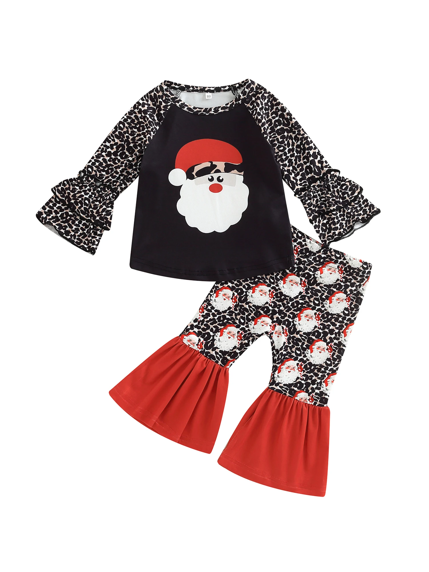 

Little Girls Clothes Set Long Sleeve Tops and Casual Flare Pants