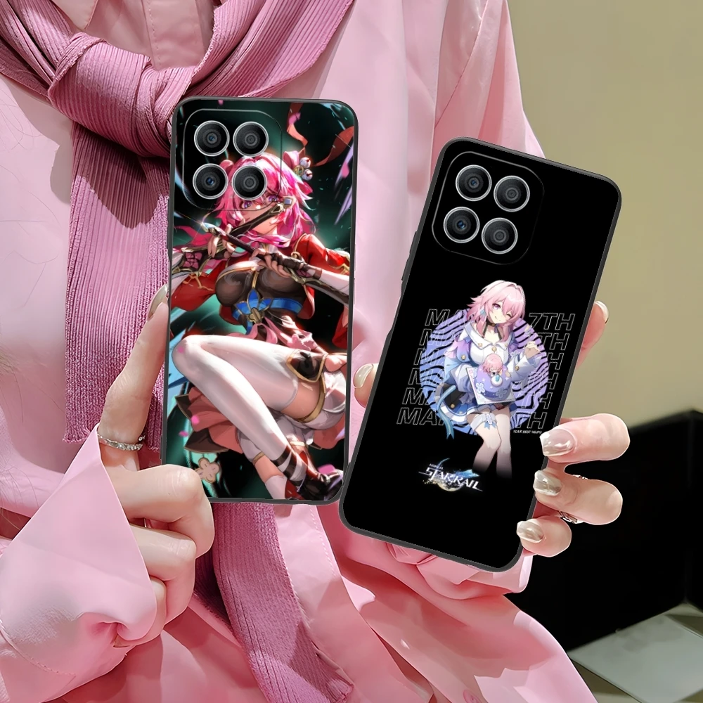 Honkai Star Rail March 7th Mobile Phone Case for Huawei Honor 90 80 70 60 50 30 20 10 9 8 7 Pro S SE Lite 5G Black Cover Shell
