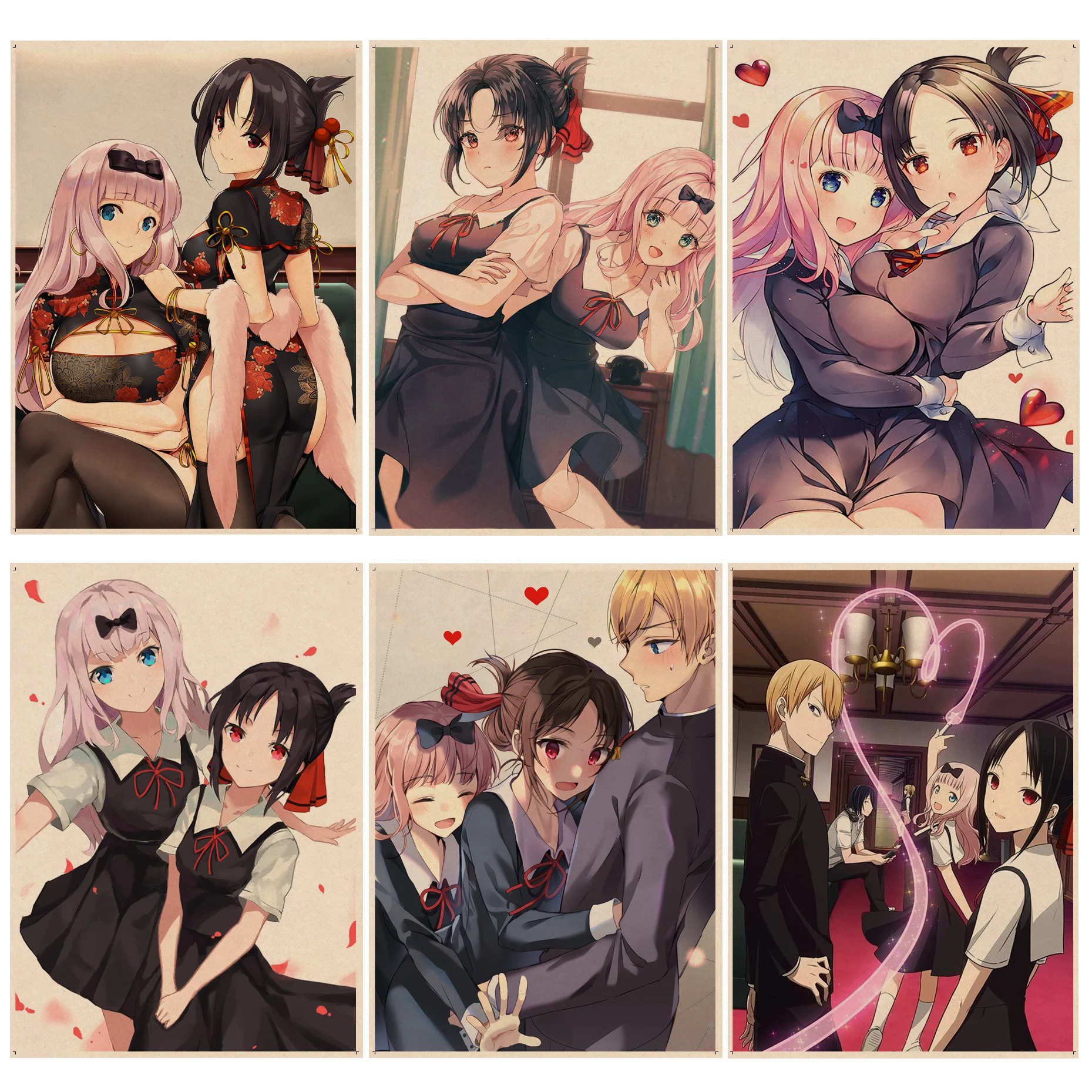 

Cartoon Kaguya Sama Love Is War DIY Poster Kraft Paper Sticker DIY Room Bar Cafe Room Wall Decor
