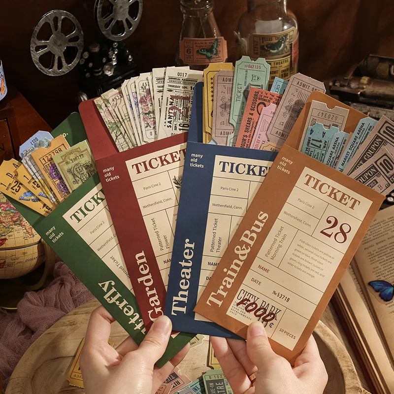 

10 pcs/pack Vintage Bill Series Retro Sticker Package DIY Journal Creative Decoration Scrapbooking Material