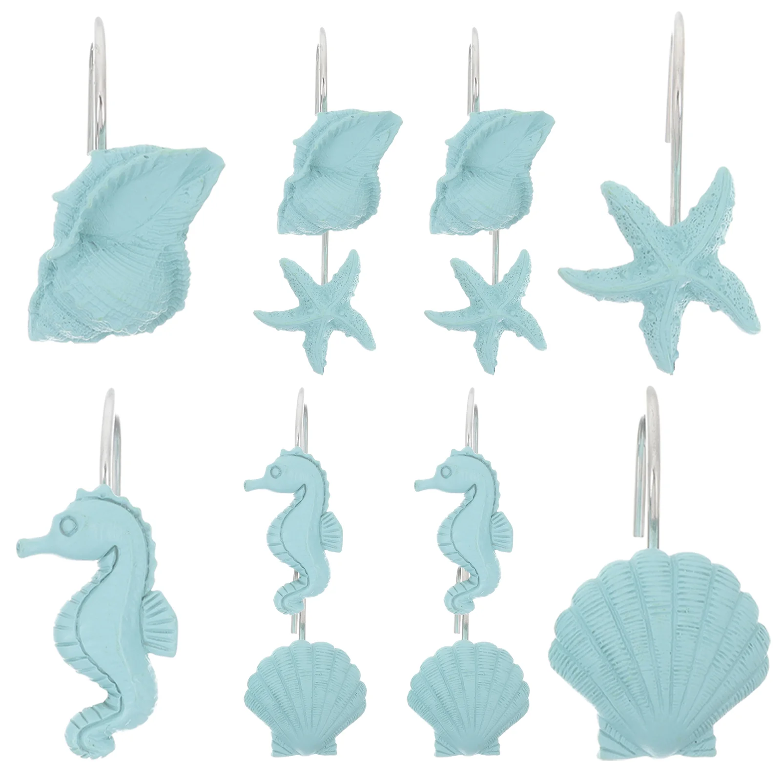 

12pcs Decorative Curtain Hooks Resin Hooks Ocean Theme Curtain Hooks