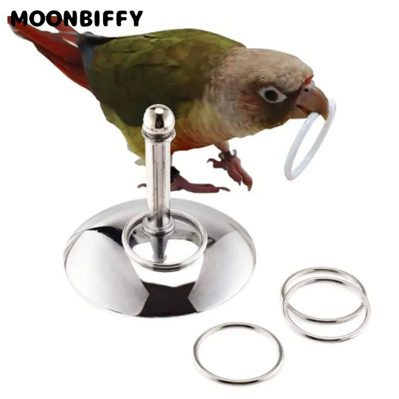 

Parrot Bird Toys Metal Platform Ferrules Toy Pet Puzzle Interactive Toy Parakeet Training Intelligence Development Bird Supplies