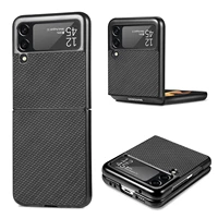 luxury carbon fiber slim case for samsung galaxy z flip 3 4 5g flip3 flip4 phone protective cover coque for samsung z flip 4