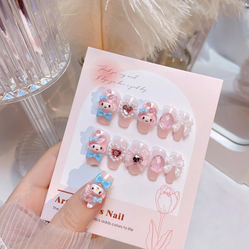 Фото MINISO Dopamine Beauty Girl Kawai Yimei Leti, милый трехмерный мультфильм, очаровательный шарм ручной работы для ногтей, вечерние сестры, подруги №4