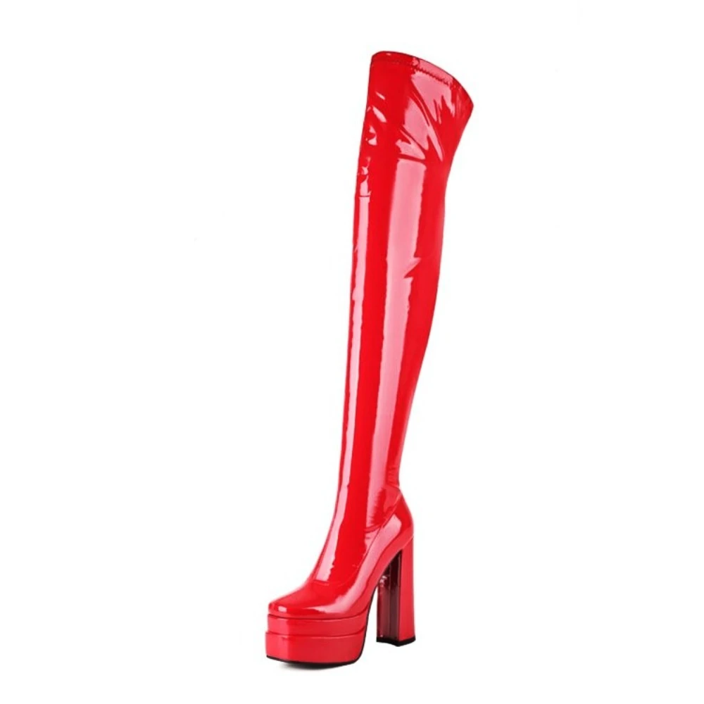

Brand New Autumn Women's Over The Knee Boots Platform Winter High Heels Motorcycle Thigh High Boots Sexy Slim Punk Shoes Woman