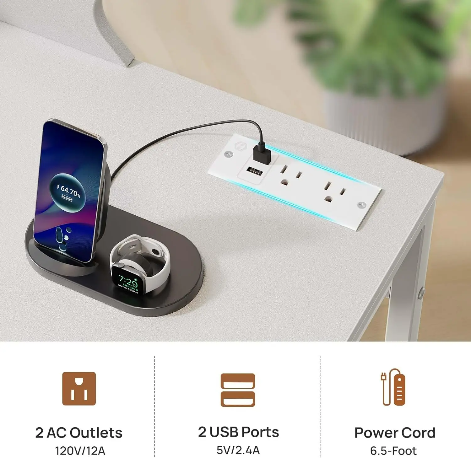 Туалетный столик с зеркалом и подсветкой туалетный для макияжа зарядной