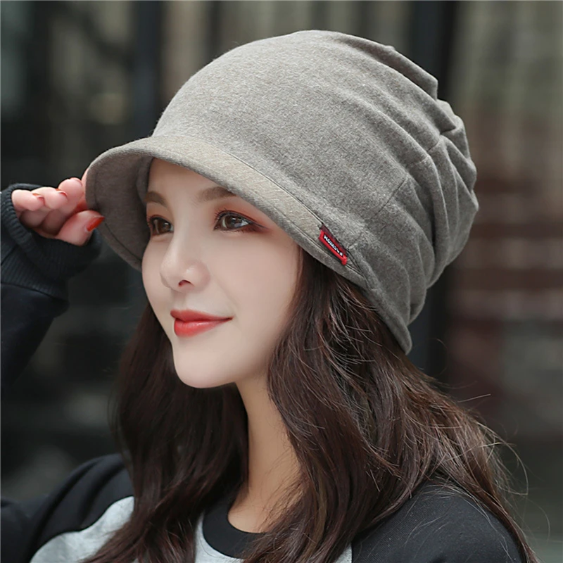 

Cotton Blend Women Baggy Beanie New Winter Hat Ski Slouchy Cap Skull Winter Wool Warm Cap Beanies Fashion Women's Knit Cap