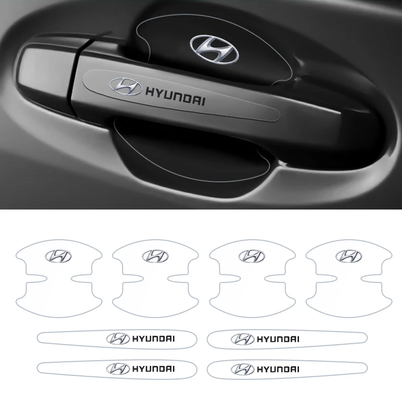 

8PCS Car Styling Door Handle Sticker Scratches Resistant Protection Film For Hyundai Tucson 2016 Solaris I30 Creta Ix35 I40 IX20