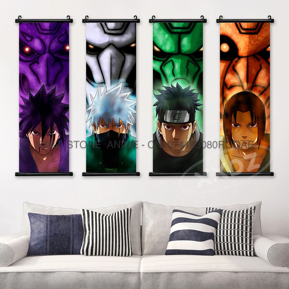 Наруто свитки картина аниме постеры холст эстетический Саске украшение дома