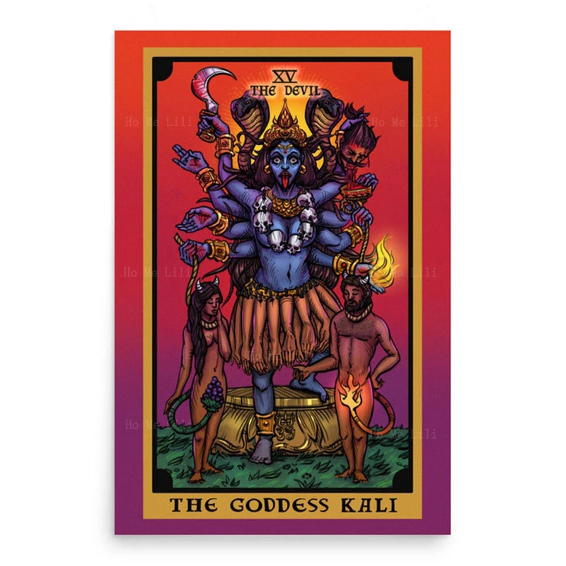 

High Priestess Goddess Kali The Devil Tarot Card Witch Altar Hindu Greek Mythology Poster Canvas Wall Art Home Decor