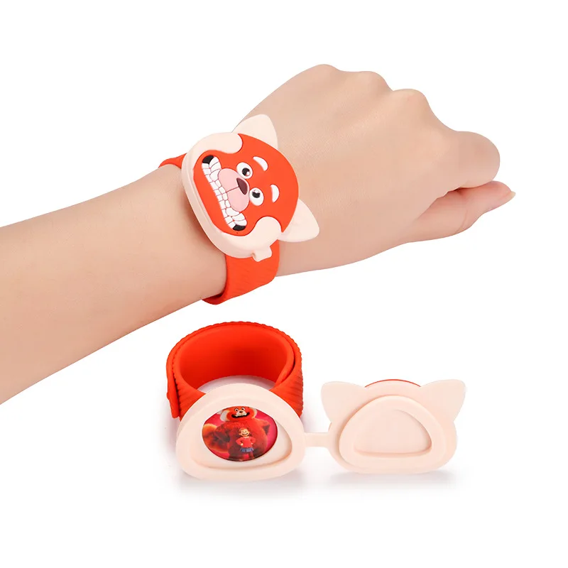 Поворачивающаяся красная поп-кольцо панда кавайная силиконовая лента с брелоком