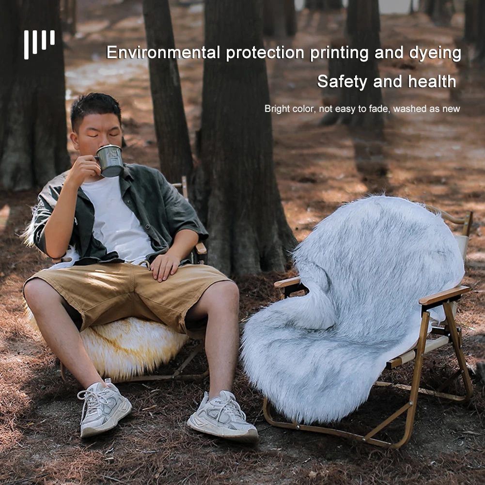 

Chair Cushion Fluffy Soft Carpet Cushion Comfortable Fleece Anti Slip Faux Sheepskin for Bedroom Living Room for Outdoor Camping