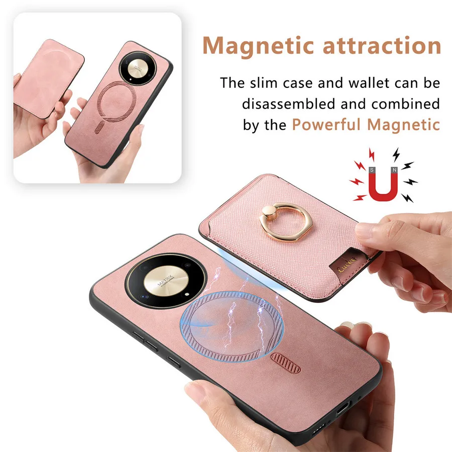 Роскошный чехол Honor X9B X7B X7A 90 для Huawei Magic 6 Pro Lite 2 в 1 съемная задняя крышка Magsafe Smart 100