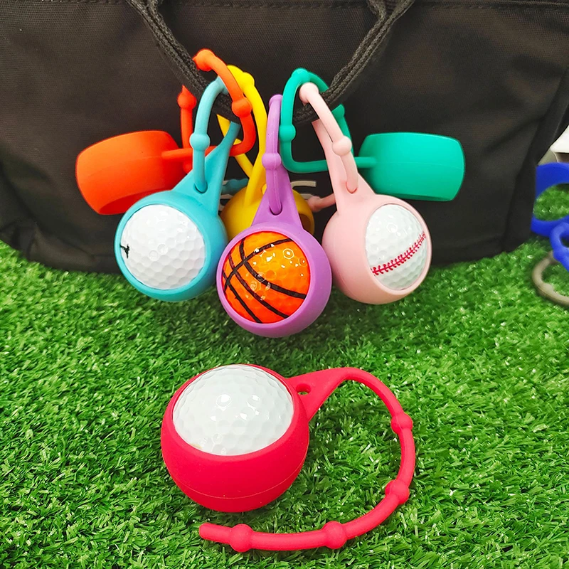 

Golf Silicone Ball Cover Golfing Storage Keyring Sleeve Bag Balls Holder Cover Outdoor Portable Golf Ball Protective Accessories