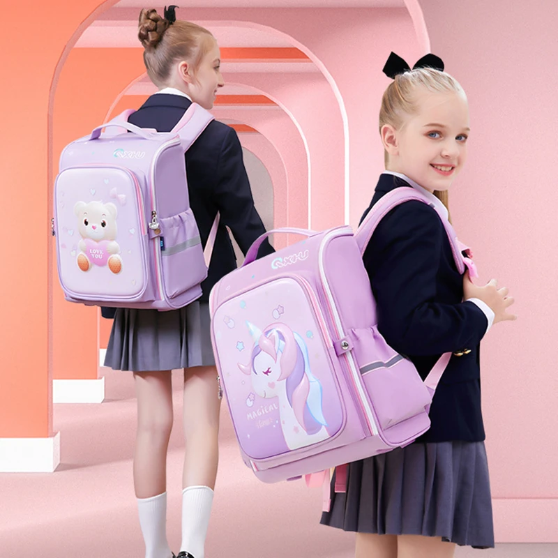 Children School Bag For Girls Boys Primary Backpacks Waterproof Orthopedic Schoolbag Dinosaur Cute Cartoon Unicorn Kids Backpack