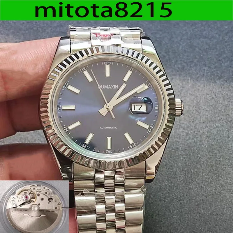 

Модные водонепроницаемые часы Miyota8215 из нержавеющей стали с синим циферблатом 40 мм