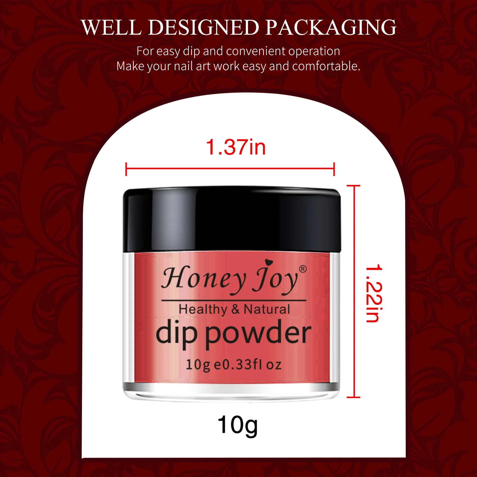 Прекрасный 6 коробок/набор очень тонкий алый малиновый красный набор Dip Powder для