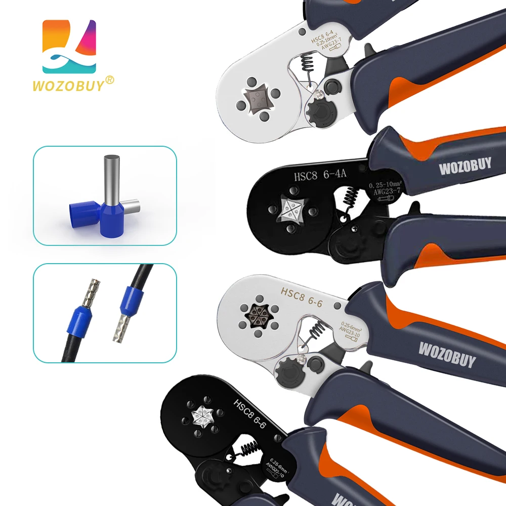 

HSC8 6-4A/6-6A фотоинструмент, Проводные клеммы WOZOBUY AWG 23-7, саморегулирующиеся Обжимные Щипцы с храповым механизмом, обжимные клеммы для проводов