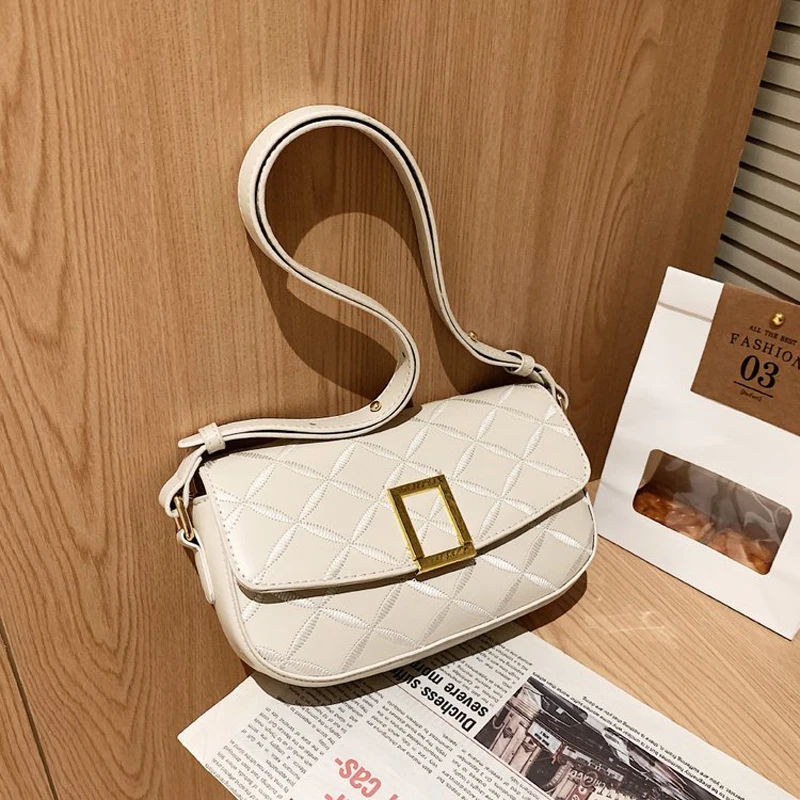 

Простая трендовая сумка через плечо для женщин, однотонная Дамская дизайнерская маленькая сумочка на плечо с клапаном, модные кошельки