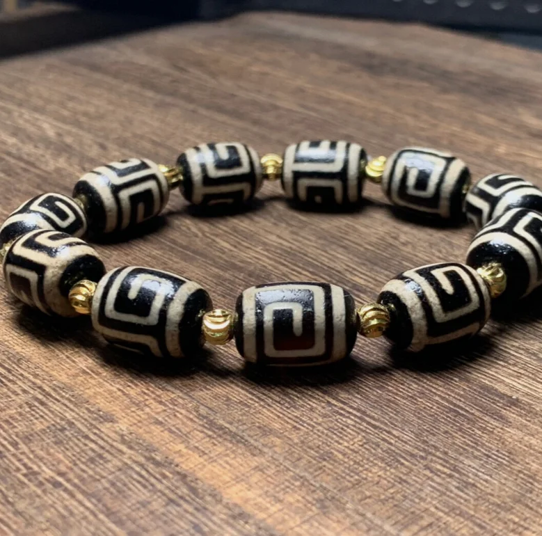 Тибетский Непальский Гималайский Древний Агат Старый Дзи Талисман Глаз Бусина