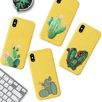 fhnblj cactus phone case for iphone 11 12 13 mini pro xs max 8 7 6 6s plus x xr solid candy color case