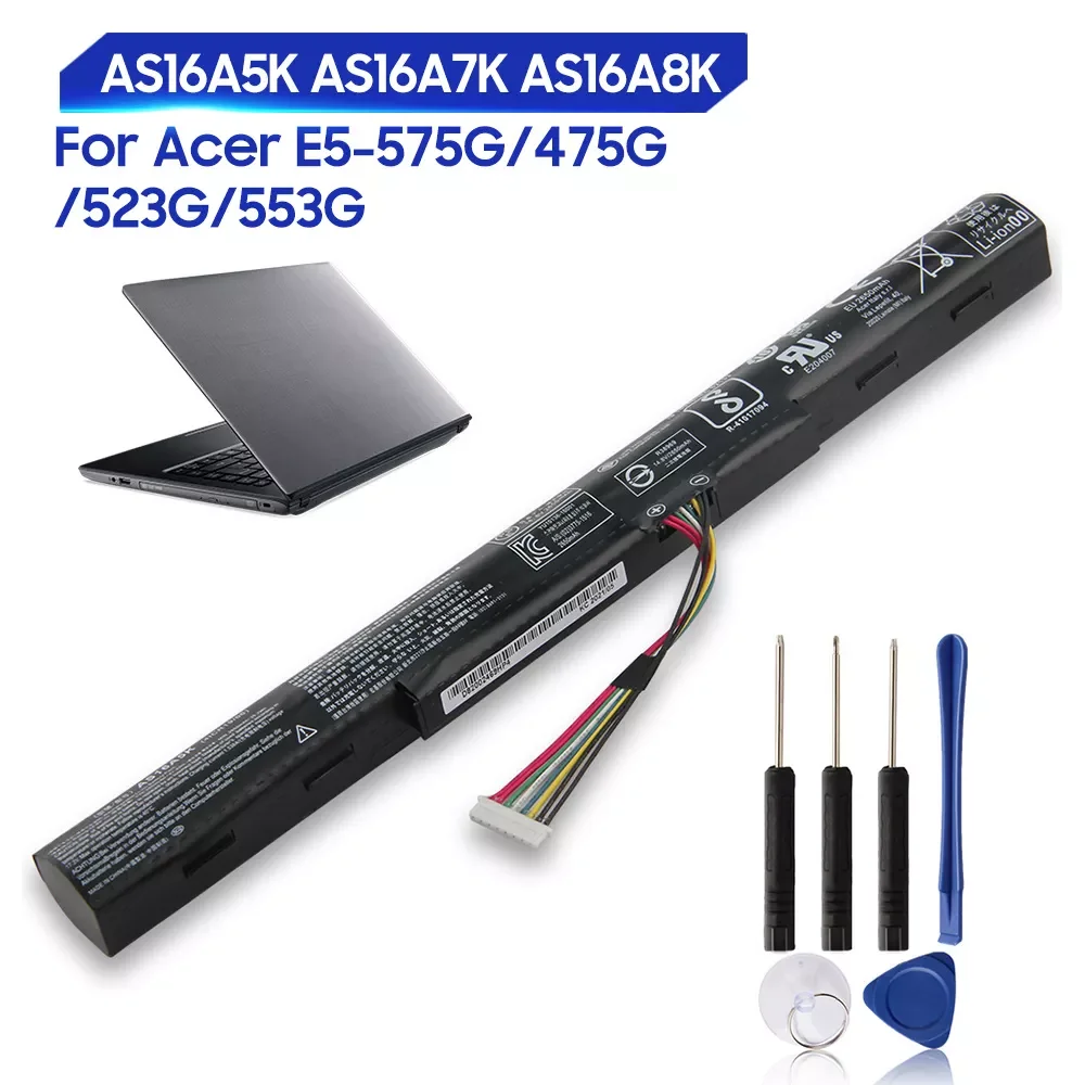 

2023New Original Replacement Laptop Battery AS16A7K For Acer E5-575G 774 56KS 475G N16Q1 F5-573G E5-774G-518Y 78NA 570J AS16A5K