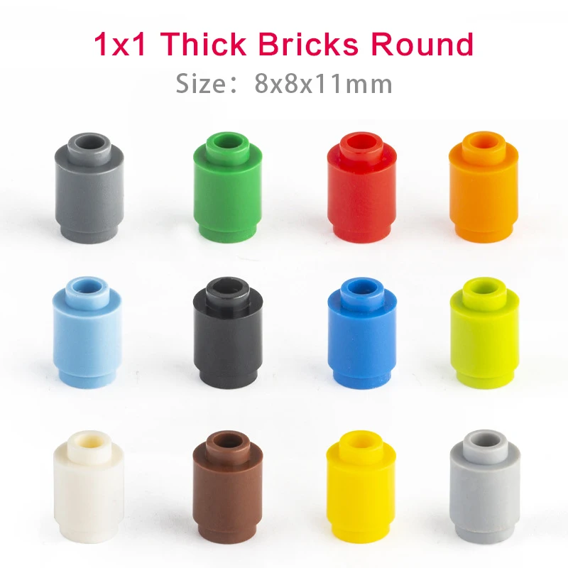 

1x1 Dots Thick Bricks Round Blocks MOC Educational Toys Building Assemblage Kids Learning Gift Size Compatible Brand 3062