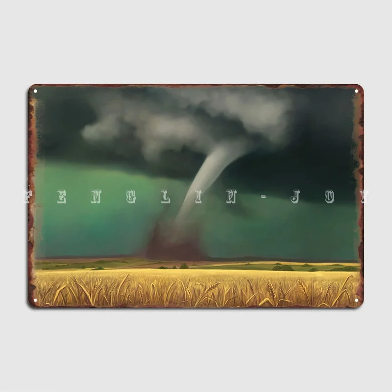 

Tornado On The Plains Metal Sign Cinema Living Room Cave Pub Decoration Wall Decor Tin Sign Poster