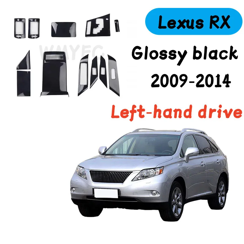 Фото LHD для Lexus RX RX270 350 450h 2009-2014 пластиковые глянцевые черные стильные декоративные аксессуары для внутренней двери, накладки на шестерни №2