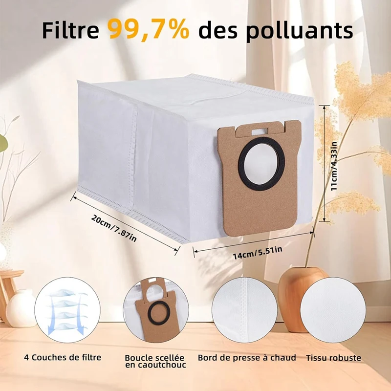 Мешки для пыли робота-пылесоса Dreame L10S Ultra S10 Pro Xiaomi Mijia Omni X10 +