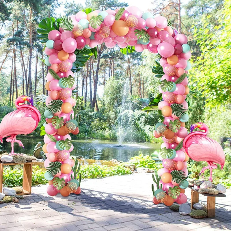 

89Pcs/Set Cute Flamingo Theme Balloon Garland 40inch Archway Summer Hawaiian Party Beach Birthday Wedding Party Background Decor