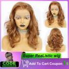 ANOGOL синтетический коричневый парик 20 дюймов на шнуровке спереди короткий натуральный тело волнистый Боб без клея высокотемпературный волоконный вьющийся парик женский подарок Вечерние