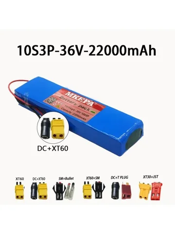 Аккумуляторная литиевая батарея 18650, 36 В, 22 Ач, 10S3P