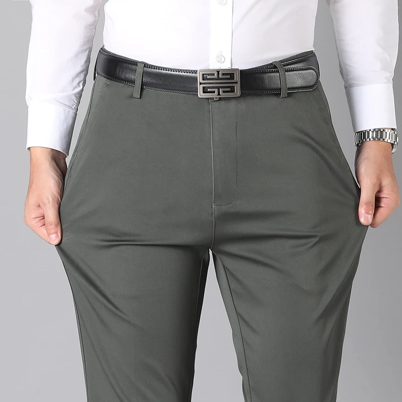 

Autumn and winter brand men's pants middle-aged men's pants thick casual solid color loose pants high waist men's pants pants