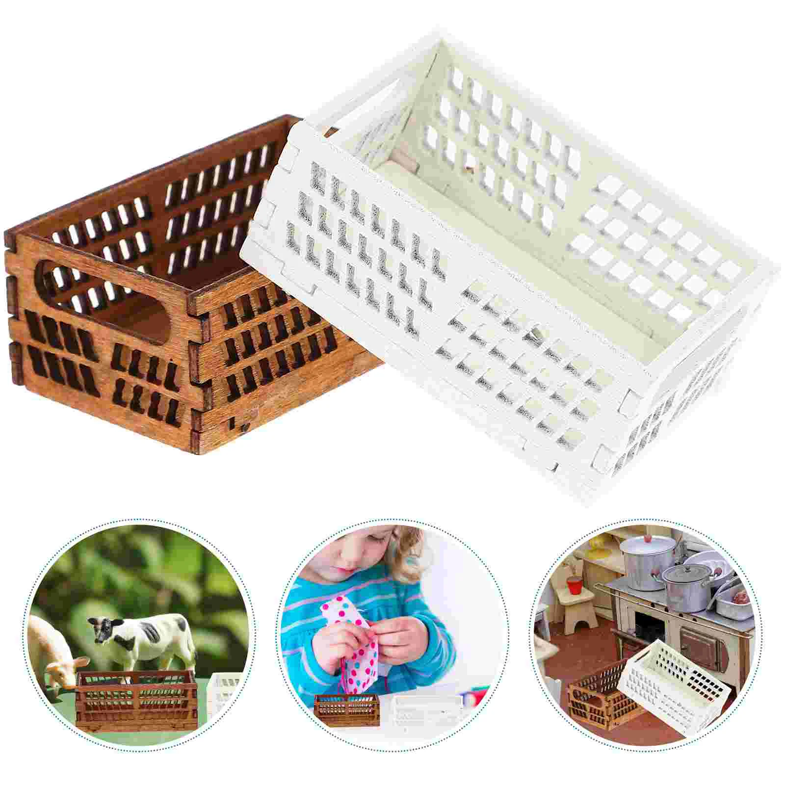 

Miniature Storage Basket Prop House Accessory Accessories Adornments Supplies