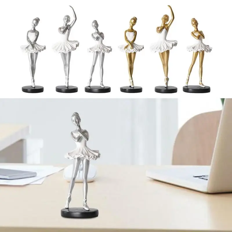 

Ballet Dancer Ornament Resin Nordic Ballet Dance Girl Statues Sculpture For Interior Home Bookshelf Bedroom Desktop Decoration