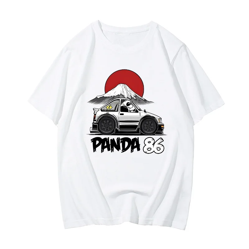

Футболка мужская с принтом автомобиля, летняя, с коротким рукавом, черная, белая уличная одежда, топы, Y2k, футболка с графическим принтом для японских гонок