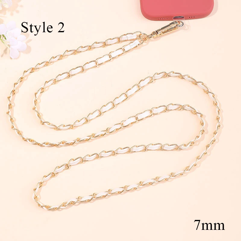 

New Multiple Model Mobile Phone Chain Leather Beads Multi-function Metal Long Chain Phone Anti-lost Hanging Neck Sling Rope