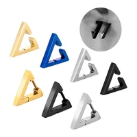 1 piece high polished ear clipbuckle earrings for womenmen punk gothic stainless steel triangle new trend earrings