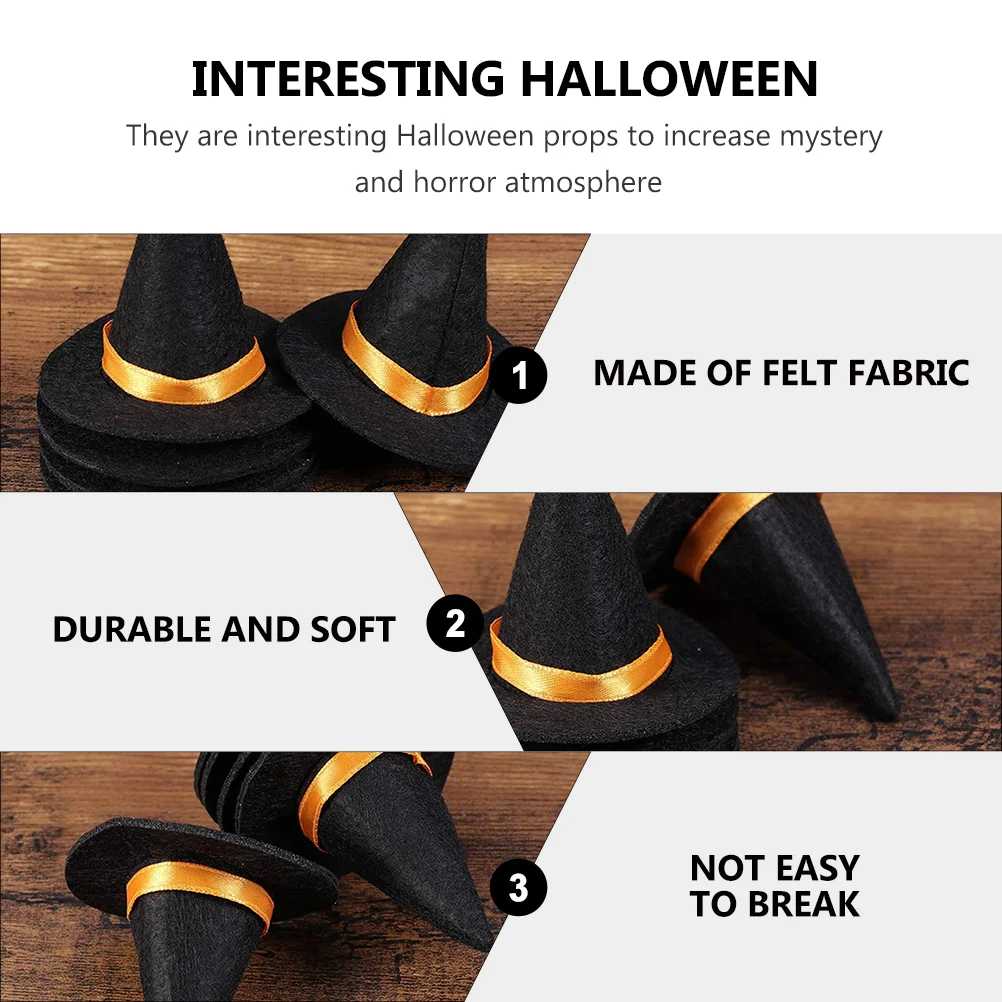 10 шт. повязка на голову мини-шляпа ведьмы мисс Хэллоуин сладости маленькие