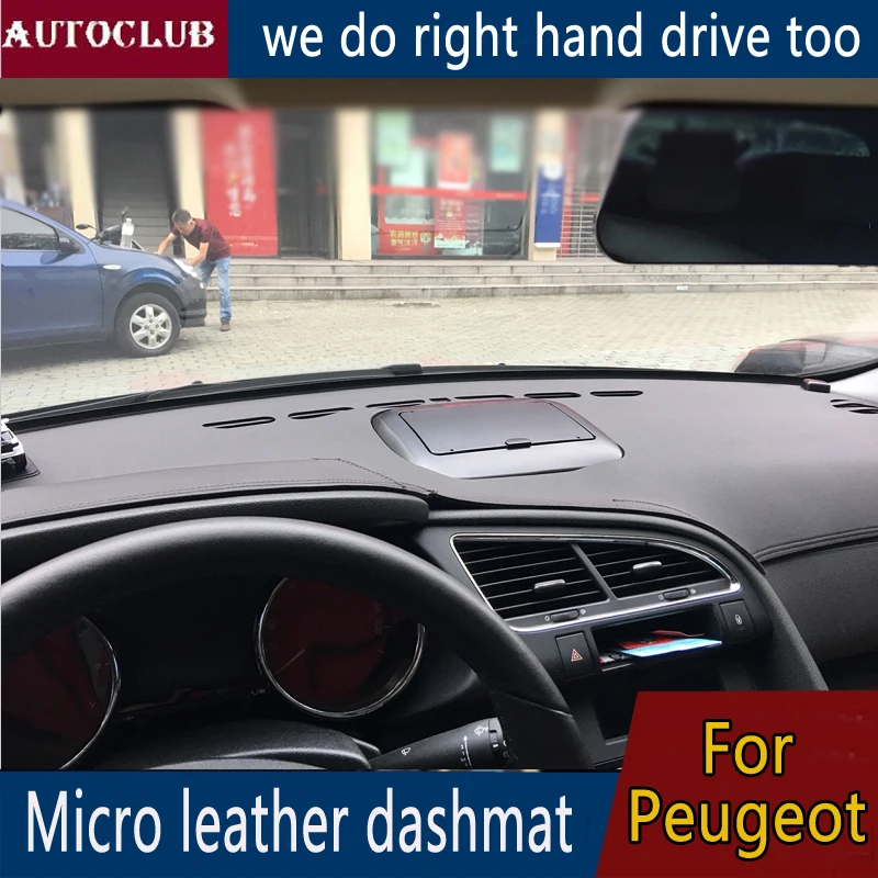 Pu Leather Dashmat Suede Dashboard Cover Pad Dash Mat Carpet For Peugeot 208 301 308 408 508 2008 3008 5008 107 206 307 207 4007