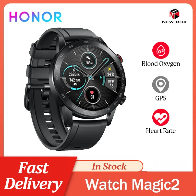 Honor Magic 2 Смарт-часы 46 мм большой экран 14 дней жизни Bluetooth кровяной кислород Инди