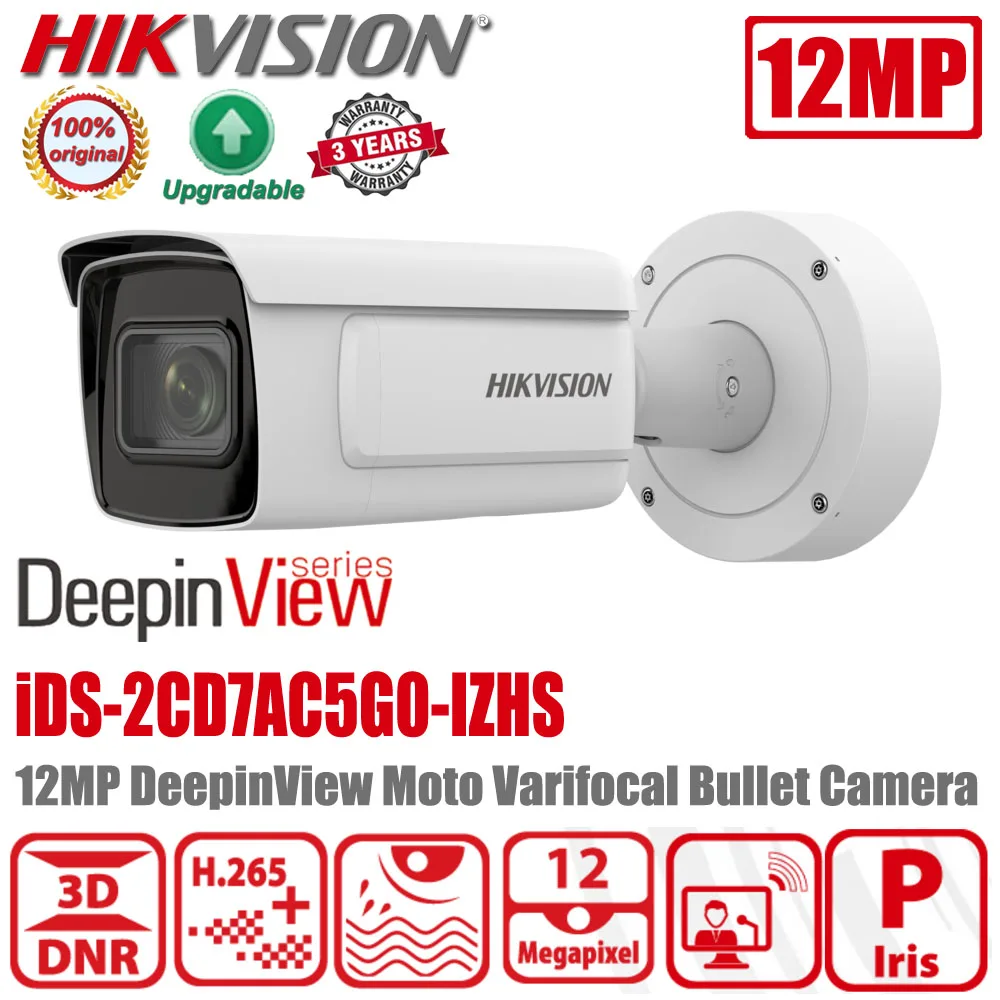 

Original Hikvision iDS-2CD7AC5G0-IZHS 12MP POE IR IP67 IK10 DeepinView Anti-IR Outdoor Moto Varifocal Bullet Camera