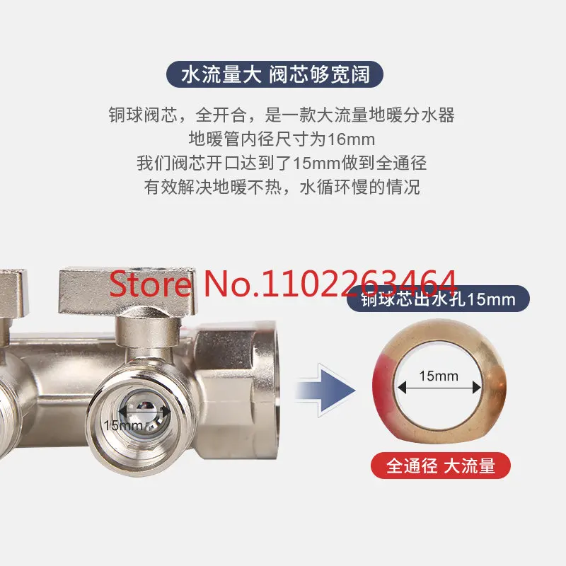 Геотермальный клапан для обогрева пола с большим потоком воды домашний полный