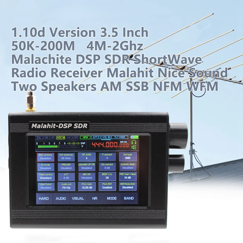 

1.10D версия 3,5 дюйма для Malahit-DSP SDR 50K-200M 400M-2 ГГц приемник малахита UHF AM SSB NFM WFM коротковолновый приемник