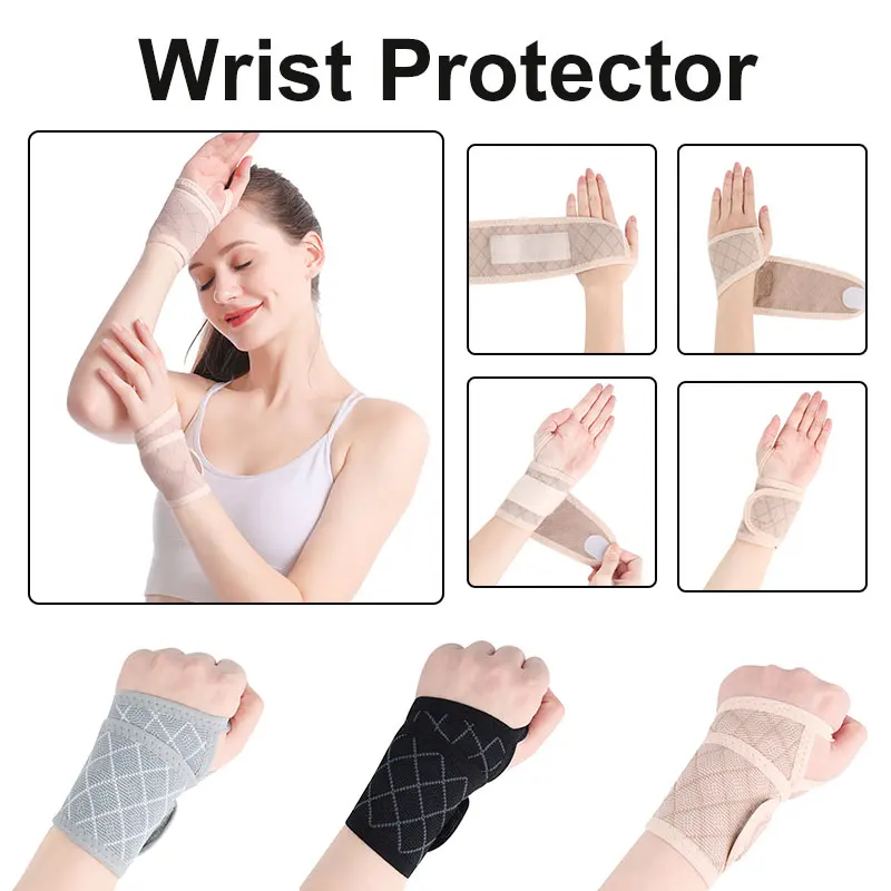 

Эластичный ремешок для поддержки запястья, регулируемый ремешок для запястья, дышащий спортивный браслет для артрита, для фитнеса, тренаже...