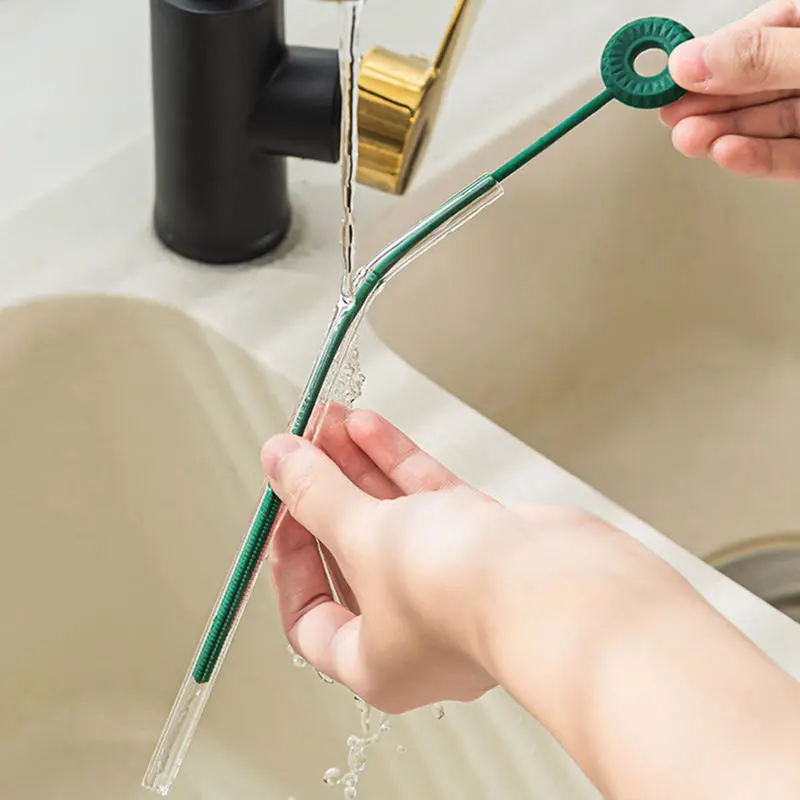 

Длинная щетка для мытья трубок из силикона, щетка для мытья стекла, силиконовый Металлический горшок, носик, мини-щетка для бутылок, кухонные приспособления