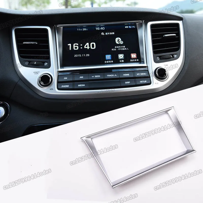 

Car Dashboard Navigation Screen Edge Frame Trims for Hyundai Tucson 2015 2016 2017 2018 Interior Accessories chrome styling