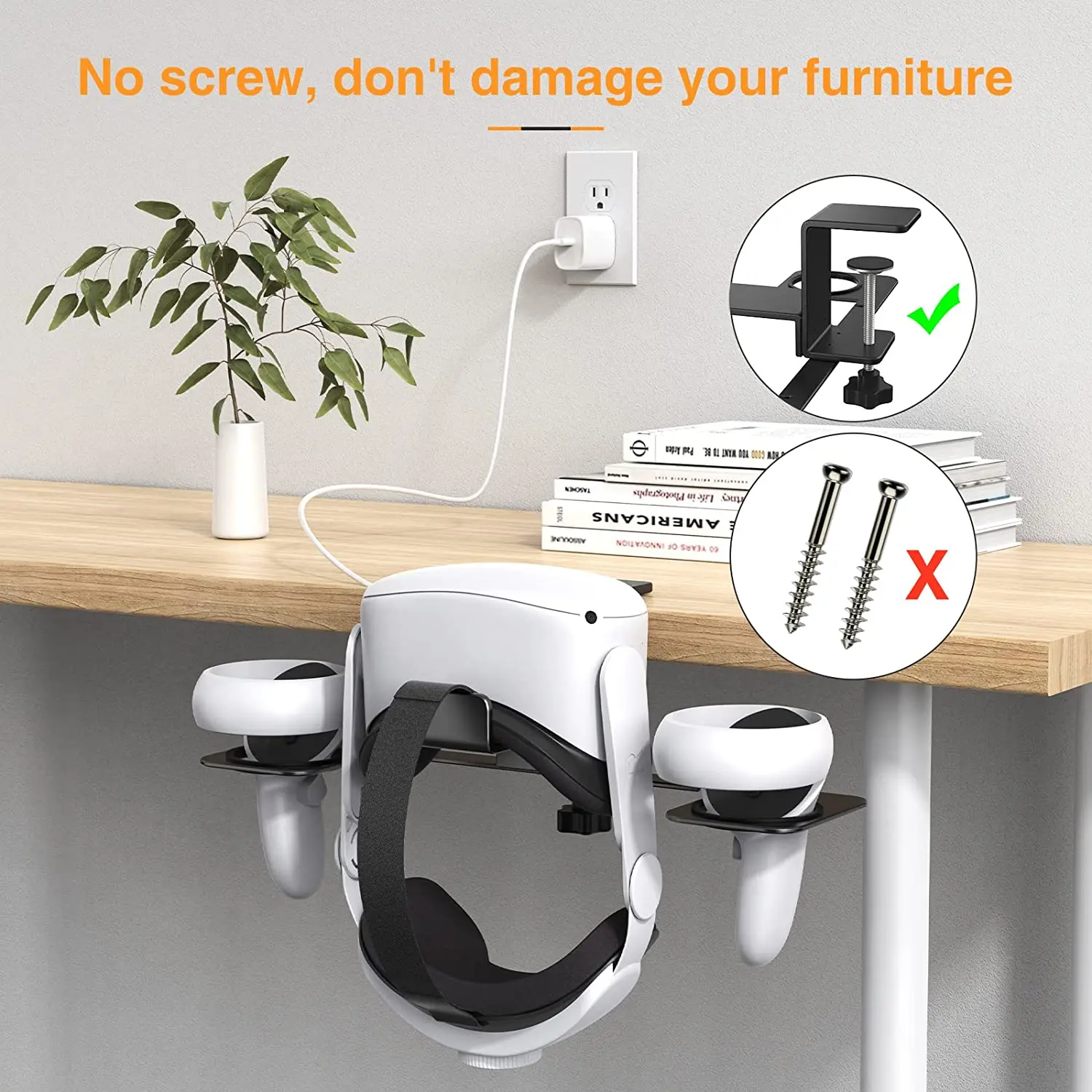 Компактная настольная подставка из алюминиевого сплава для Meta Quest 3/Oculus 2/Meta Pro VR