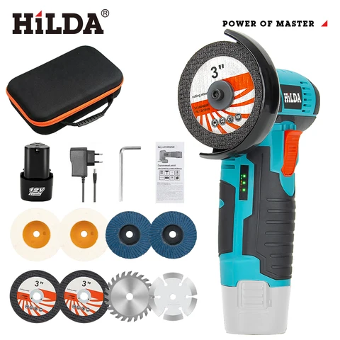 Аккумуляторная Мини-углошлифовальная Машина HILDA 12В С Батареей В Комплекте, Алмазным Отрезным Диском, Для Полировки И Шлифовки